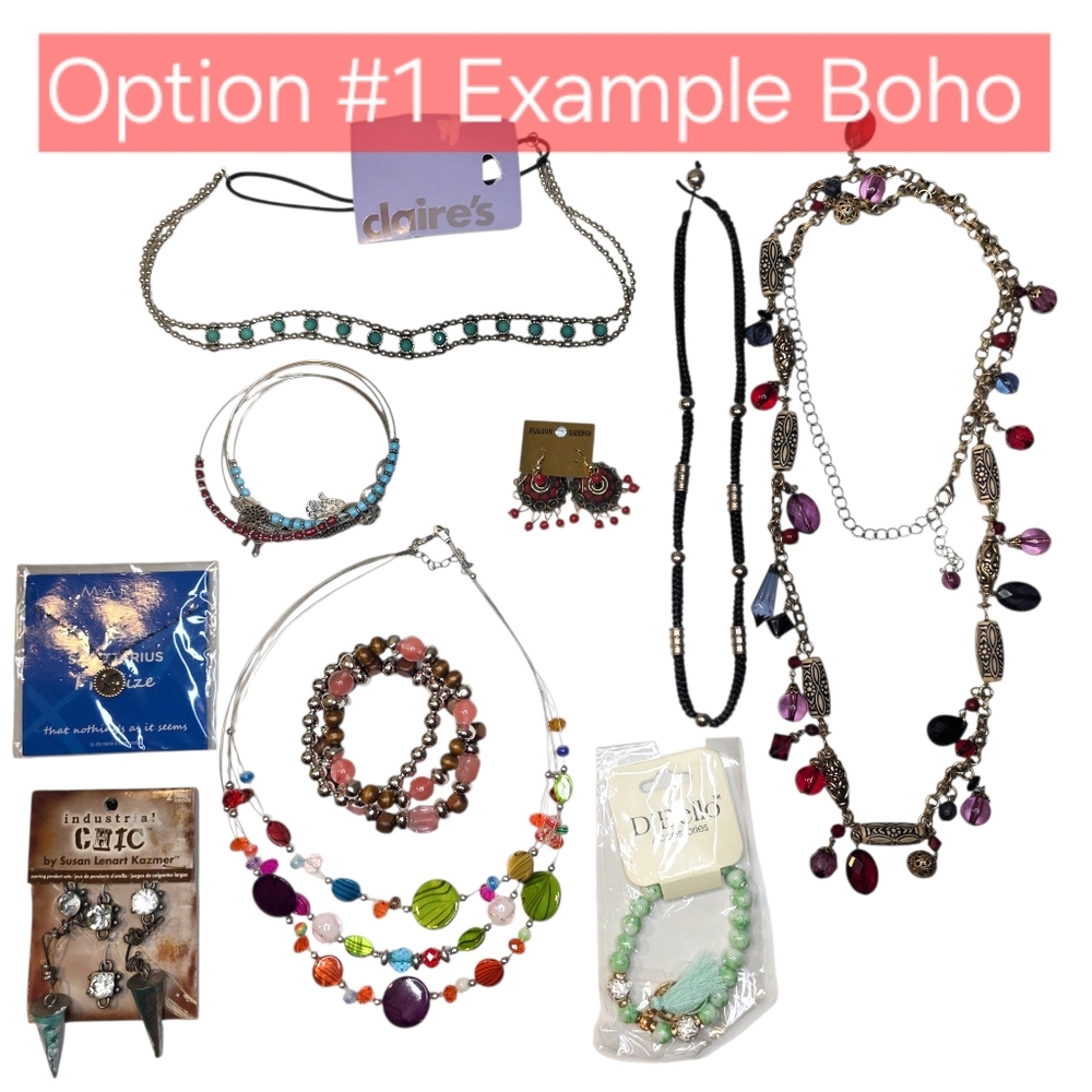 Fashion Jewelry Mystery Box Boho Gold & Silver Metal Or Oversized Bold Sets - Picture 4 of 6